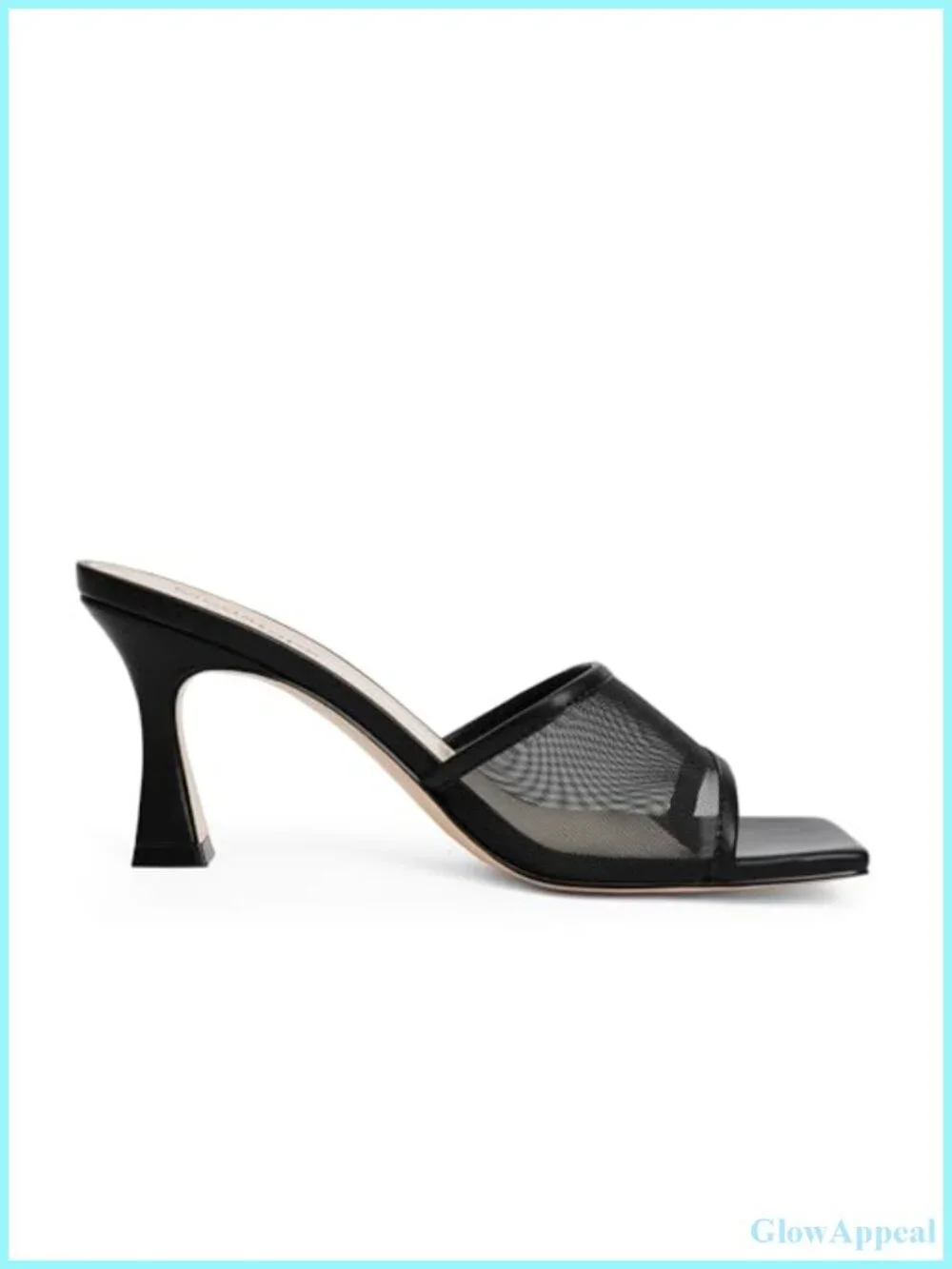 Women's Slip-On Mules Heels Open Square Toe Mesh Block Chunky Heel Dress Shoes